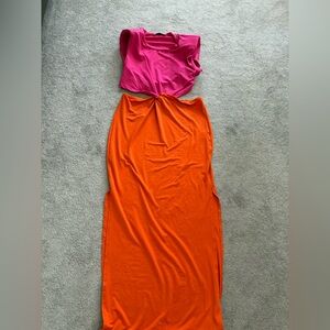 Women cut out dress